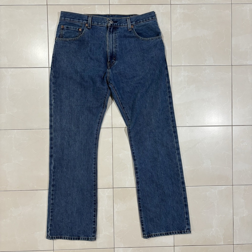 Vintage Y2K Levis 517 Bootcut Denim Jeans Light Wash Distressed Mens 36x32